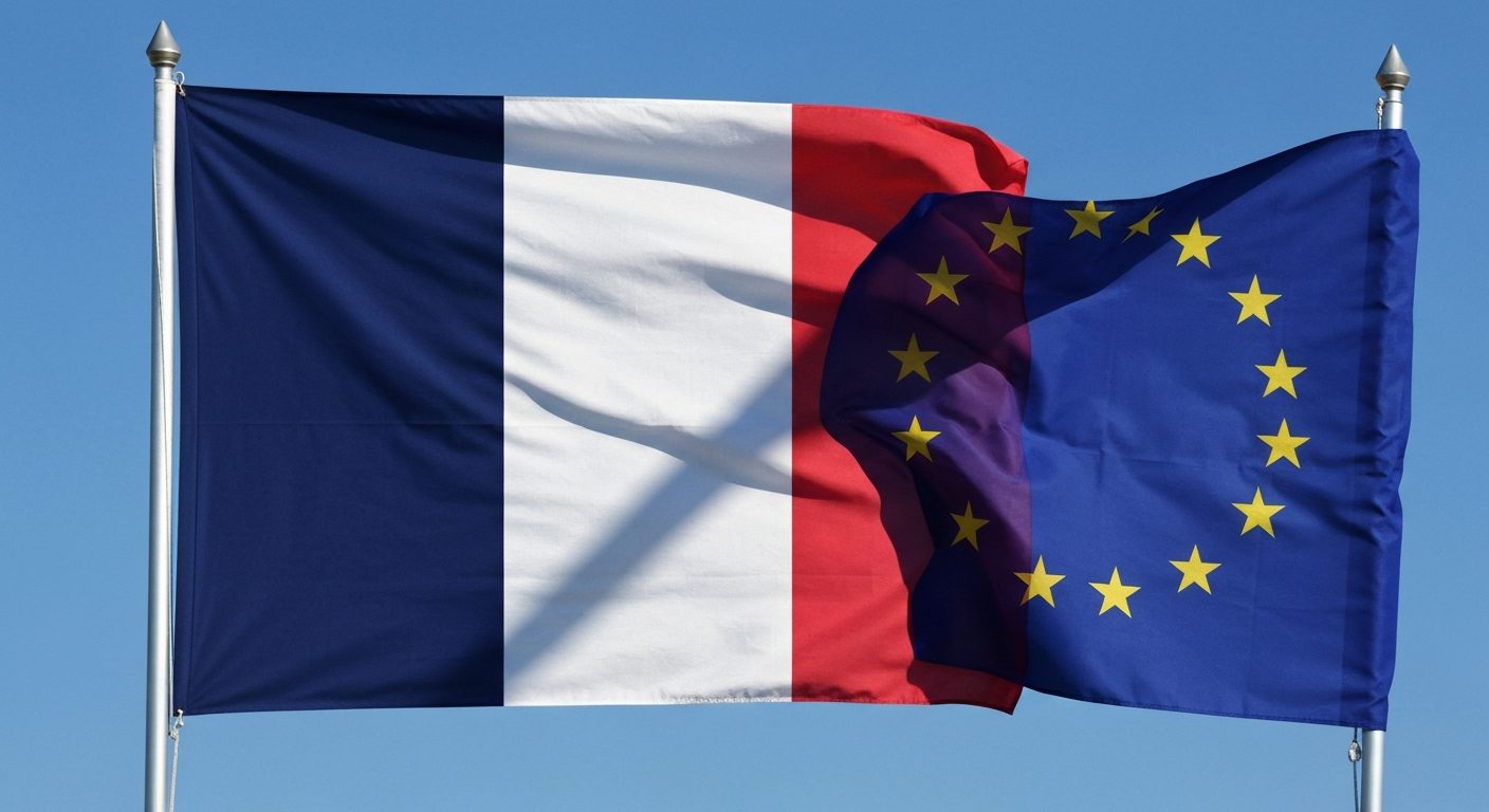Drapeaux français et européen